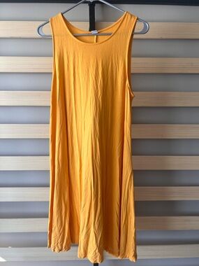 Old Navy Mustard Yellow Scoop Neck Sleeveless Dress